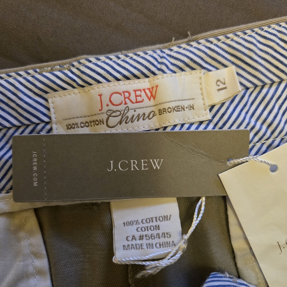 New With Tag J Crew Broken-In Chino Shorts - Size 12 100% Cotton, Super Soft - Picture 6 of 14